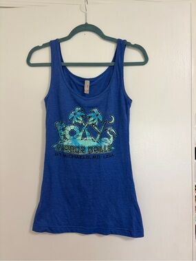 Harbor Grille Graphic Tank Top - Blue with Aqua Print